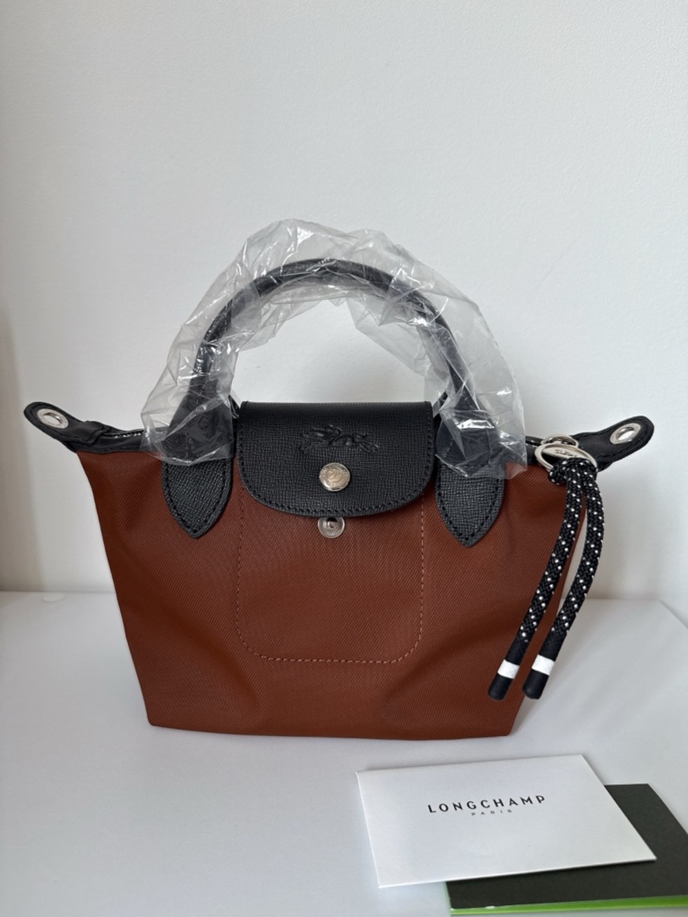 Longchamp XS Le Pliage Energy Top Handle Bag chocolate